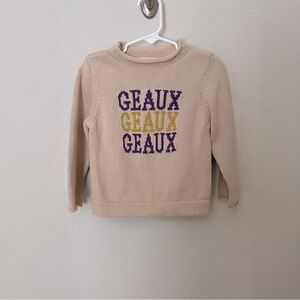 Lil Lagniappe Geaux Geaux Geaux Sweater 18-24 months LSU Game Day Outfit